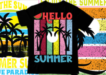Hello Summer T Shirt design, Salty Beach Shirt, Summer Shirt, Beach Party T-Shirt, Summer Vibes Shirt For Women, Palm Tshirt, Beach T Shirt, Summer Tee, Beach Shirt, Enjoy the Summer