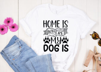 Home is where my dog is SVG design, Moon Cat SVG, Cat SVG Files for Silhouette, Cameo & Cricut.Moon Star Animal, Luna Cat Silhouette SVG, Cat With Star, Magical Cat