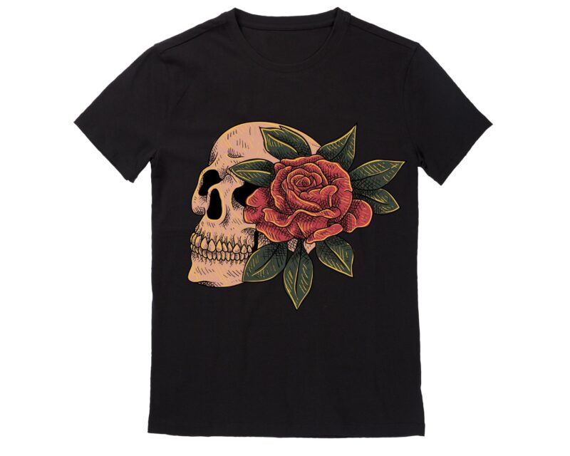 Human Skull Vector Best T-shirt Design Illustration - Buy t-shirt designs