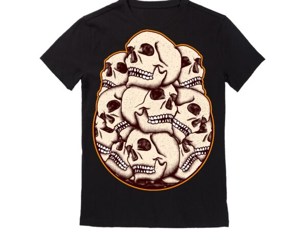 Human Skull Vector Best T-shirt Design Illustration16