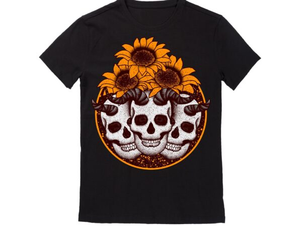 Human Skull Vector Best T-shirt Design Illustration19