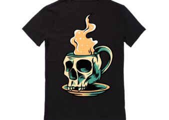 Human Skull Vector Best T-shirt Design Illustration2