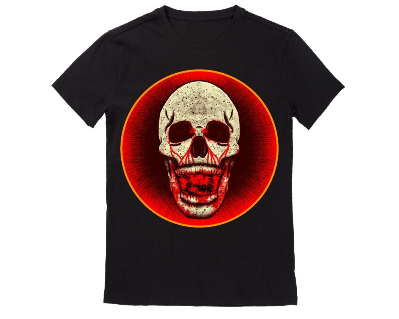 Human Skull Vector Best T-shirt Design Illustration20