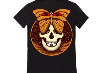 Human Skull Vector Best T-shirt Design Illustration