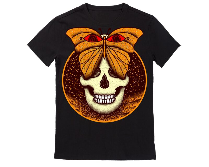 Human Skull Vector Best T-shirt Design Illustration