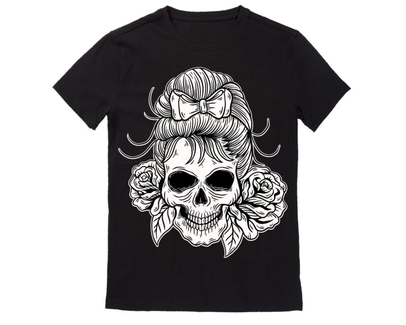 Human Skull Vector Best T-shirt Design Illustration23