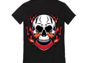 Human Skull Vector Best T-shirt Design Illustration 28