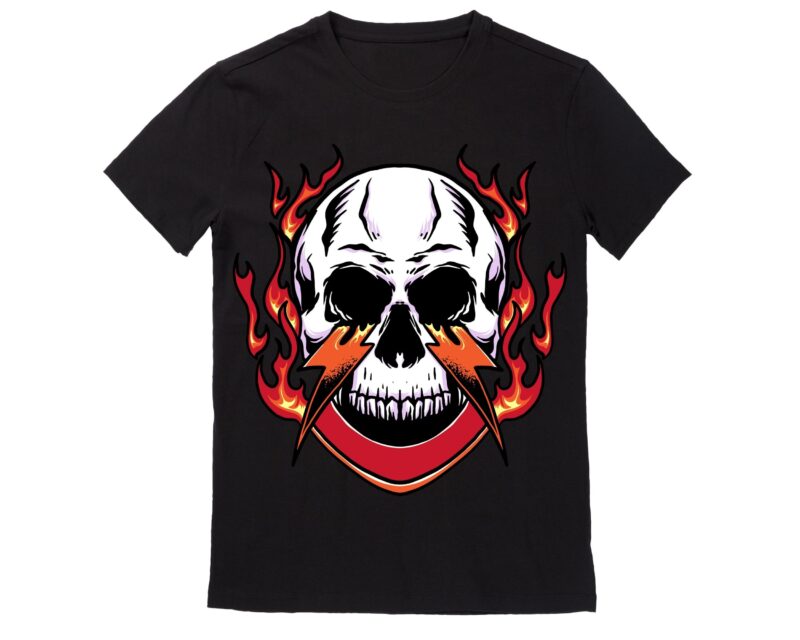 Human Skull Vector Best T-shirt Design Illustration 28