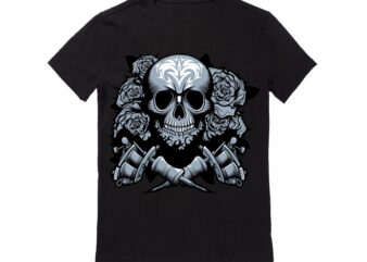 Human Skull Vector Best T-shirt Design Illustration3