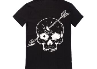 Human Skull Vector Best T-shirt Design Illustration 30