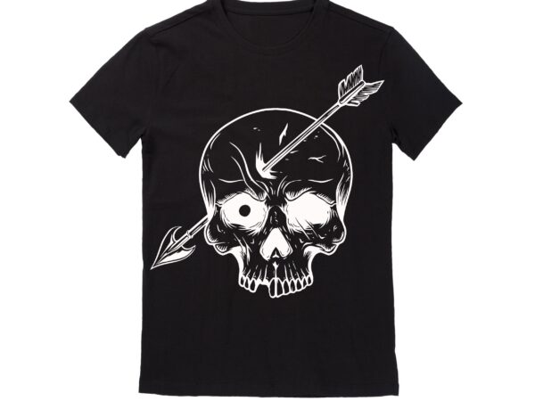 Human skull vector best t-shirt design illustration 30
