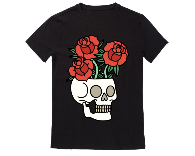 Human Skull Vector Best T-shirt Design Illustration 34