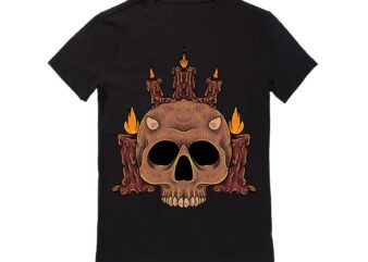 Human Skull Vector Best T-shirt Design Illustration 36