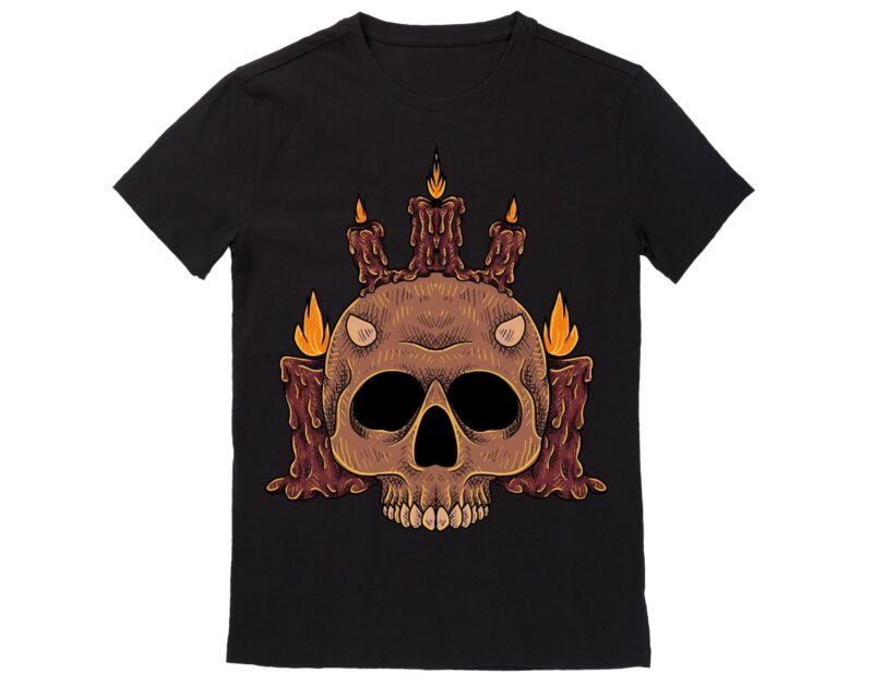 Human Skull Vector Best T-shirt Design Illustration 36