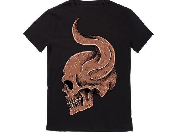 Human skull vector best t-shirt design illustration 37
