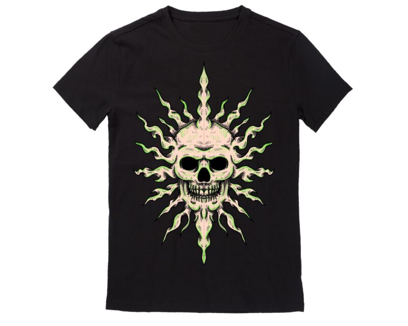 Human Skull Vector Best T-shirt Design Illustration 38