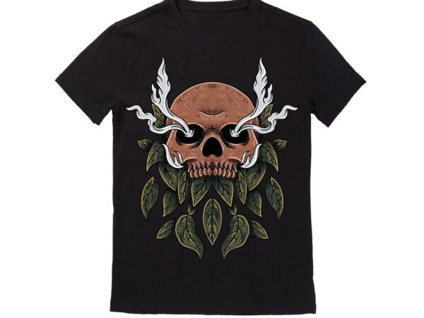 Human skull vector best t-shirt design illustration 39