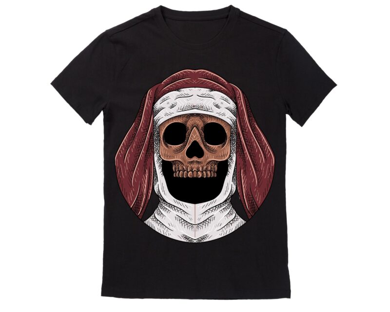 Human Skull Vector Best T-shirt Design Illustration 40