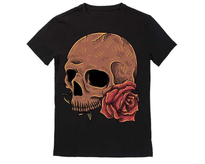 Human Skull Vector Best T-shirt Design Illustration43