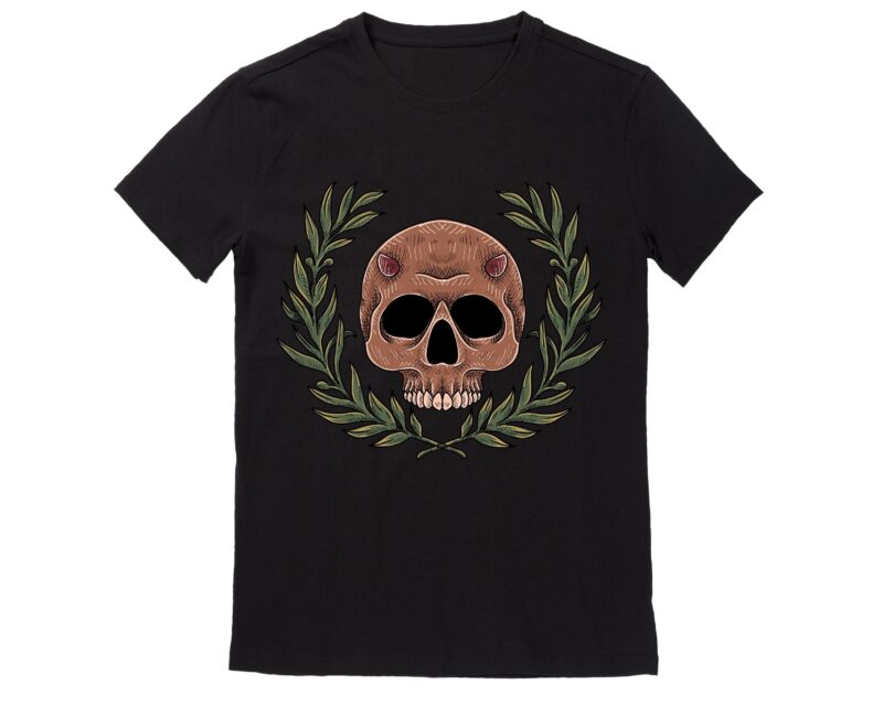 Human Skull Vector Best T-shirt Design Illustration44
