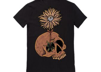 Human Skull Vector Best T-shirt Design Illustration 51