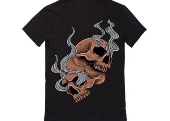 Human Skull Vector Best T-shirt Design Illustration 52