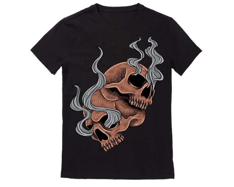 Human Skull Vector Best T-shirt Design Illustration 52