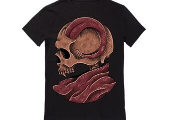 Human Skull Vector Best T-shirt Design Illustration 53