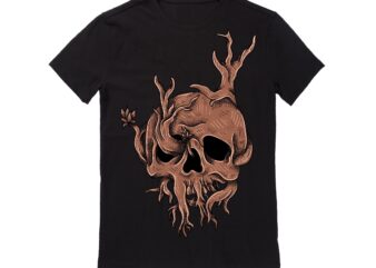 Human Skull Vector Best T-shirt Design Illustration 56