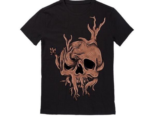 Human skull vector best t-shirt design illustration 56