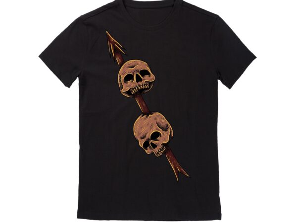 Human skull vector best t-shirt design illustration 57