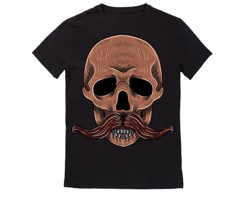 Human Skull Vector Best T-shirt Design Illustration 59