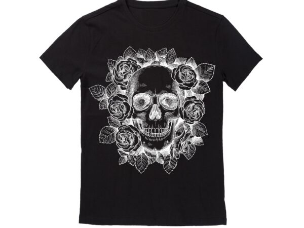 Human skull vector best t-shirt design illustration9