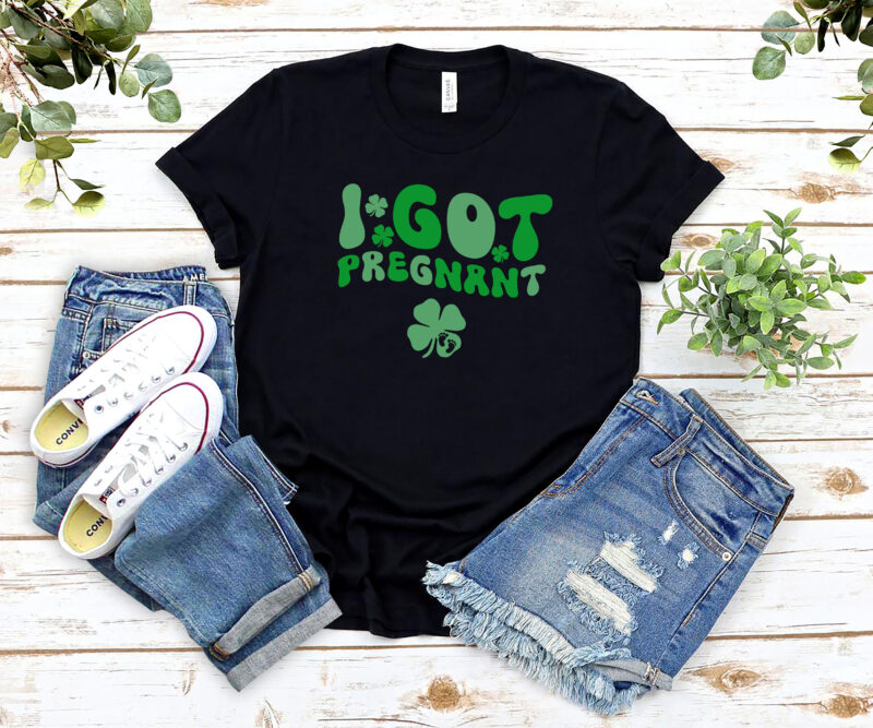 I Got Lucky, I Got Pregnant T-Shirt Design, Pregnancy Announcement, Couple St 2