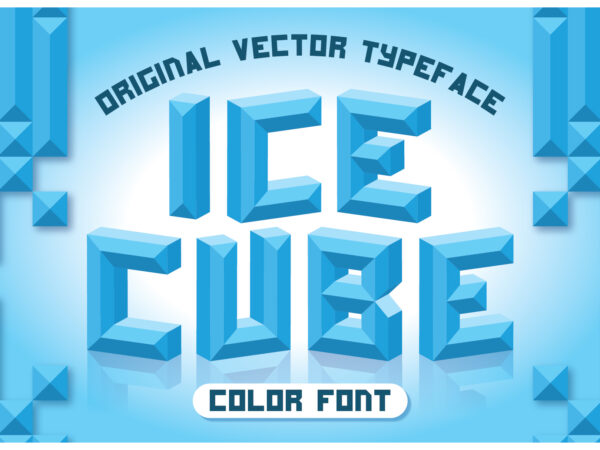 Ice cube color font t shirt design for sale
