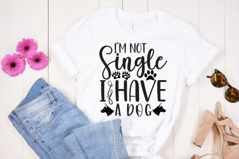 I'm not single I have a dog SVG design, Moon Cat SVG, Cat SVG Files for Silhouette, Cameo & Cricut.Moon Star Animal, Luna Cat Silhouette SVG, Cat With Star, Magical