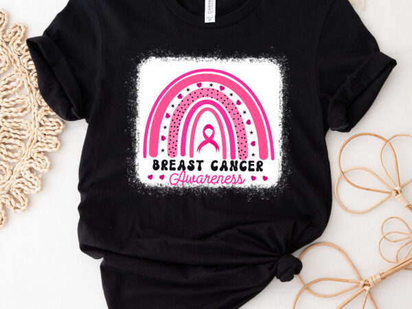 In march we wear pink for breast cancer awareness rainbow groovy nc 2302 t shirt design for sale