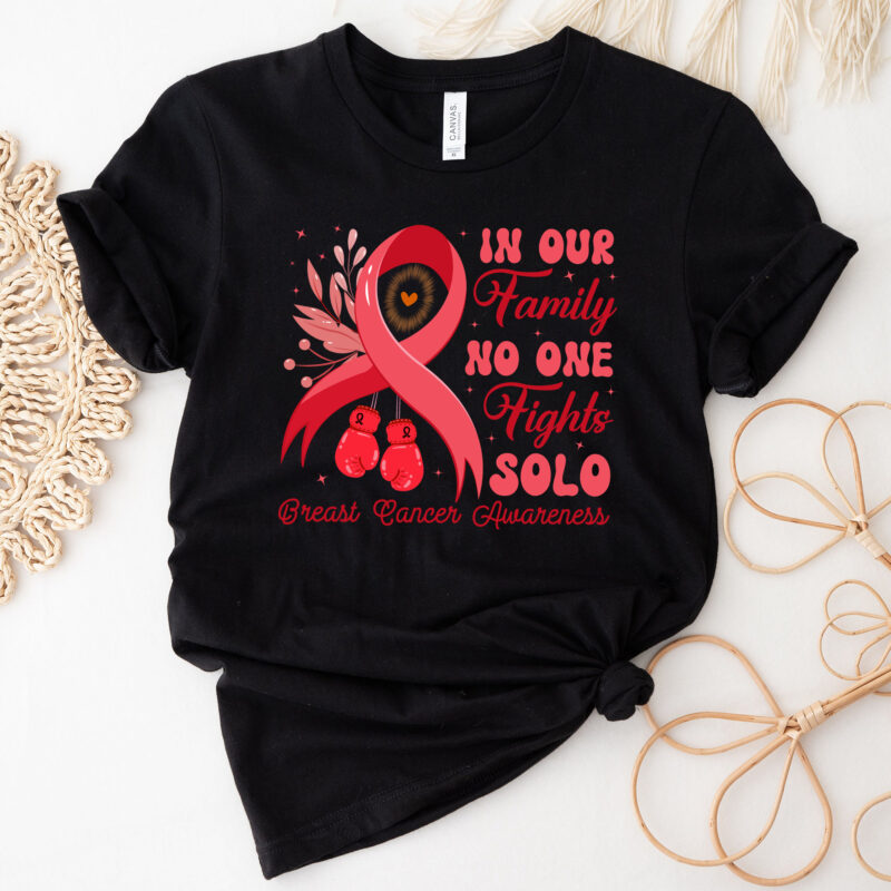 In Our Family No One Fights Solo, Custom Cancer T-Shirt Design, Head _ Neck Cancer Awareness Support Family Women, NC 2302