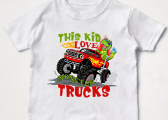 Kids Cute Monster Truck Boys Girls This Kid Loves Monster Trucks NC 2502 t shirt vector art