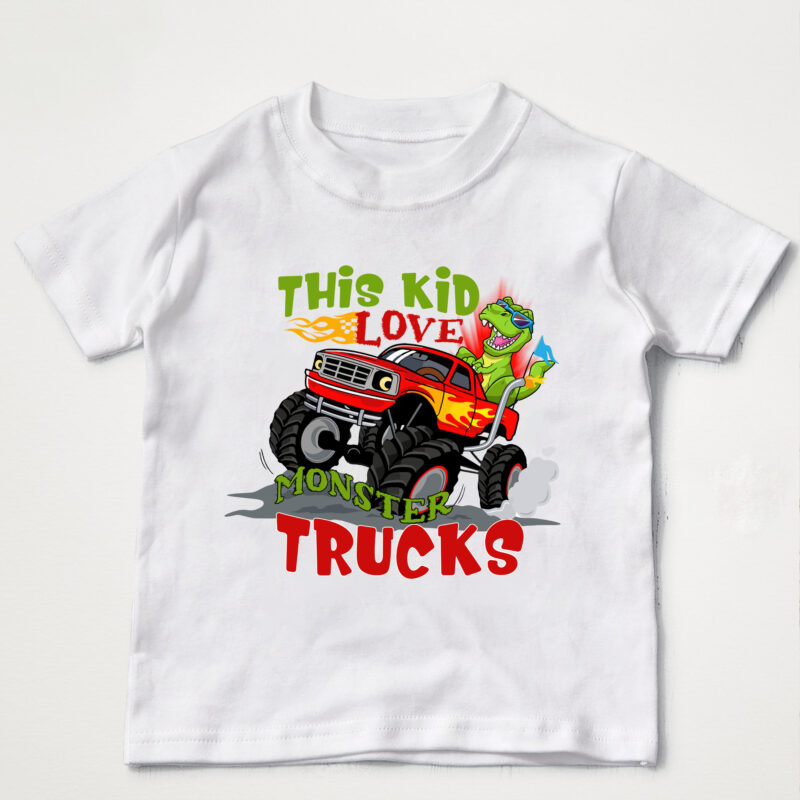 Kids Cute Monster Truck Boys Girls This Kid Loves Monster Trucks NC 2502