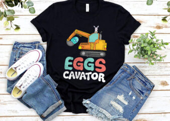 Kids Eggs Cavator Easter Bunny Excavator Cute Boys Kids Toddler NL 1502 t shirt vector art