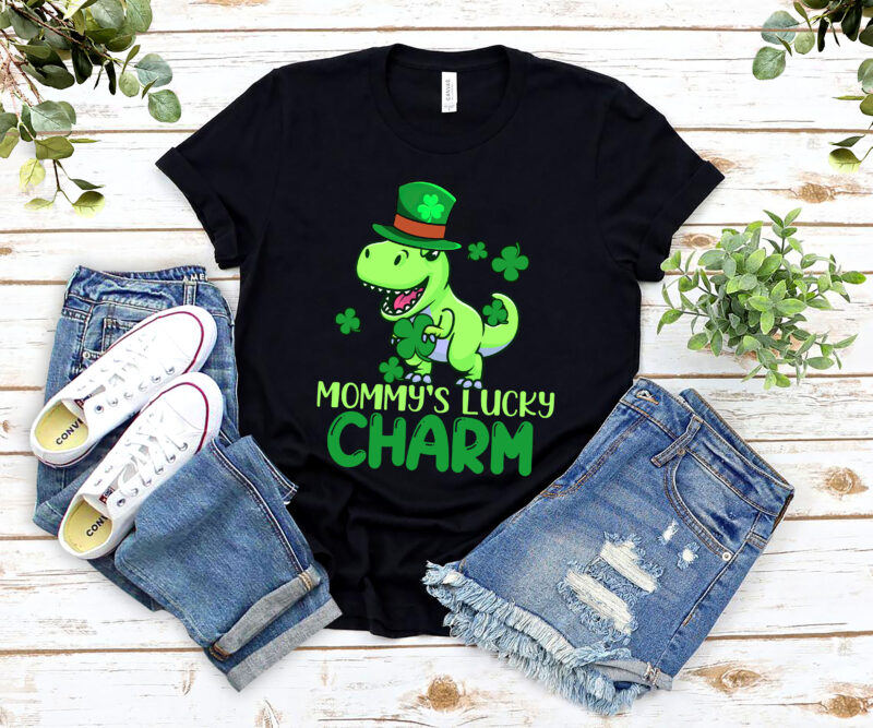 Kids St Patricks Day Boys Kids Toddlers Mommys Lucky Charm T-Rex NL 1502