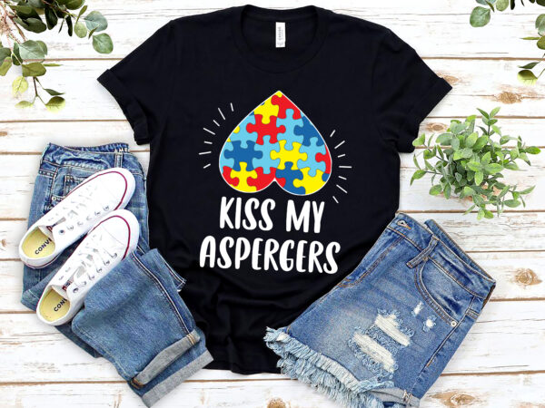 Kiss my aspergers autistic autism awareness puzzle supporter nl 0102 t shirt vector art