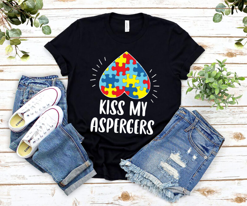 Kiss My Aspergers Autistic Autism Awareness Puzzle Supporter NL 0102