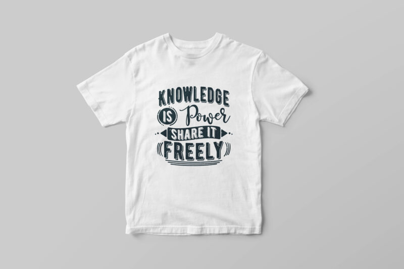 Knowledge is power share it freely, Hand lettering typography motivational quotes