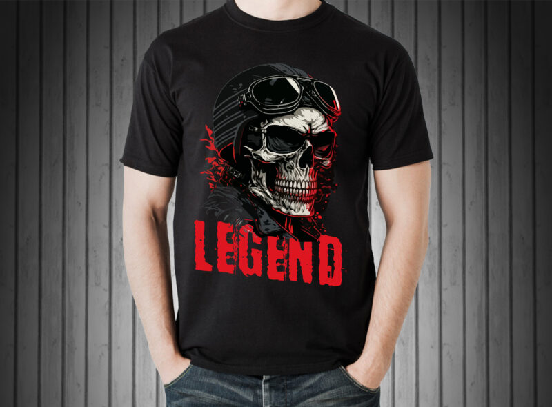 Skull Rider t-shirt vector illustration.