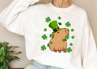 Leprechaun Capybara Capy Cavy Shamrock St Patricks Day Animal NL 1302 t shirt vector graphic