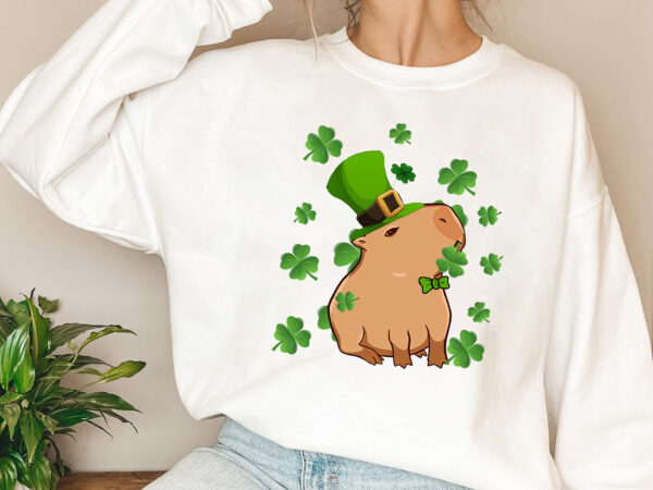 Leprechaun capybara capy cavy shamrock st patricks day animal nl 1302 t shirt vector graphic