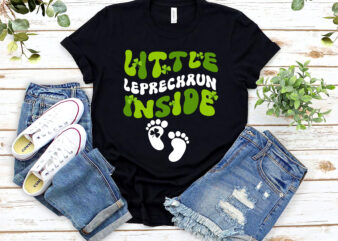 Leprechaun Inside St Patricks Day Pregnancy Announcement Mom NL 0902