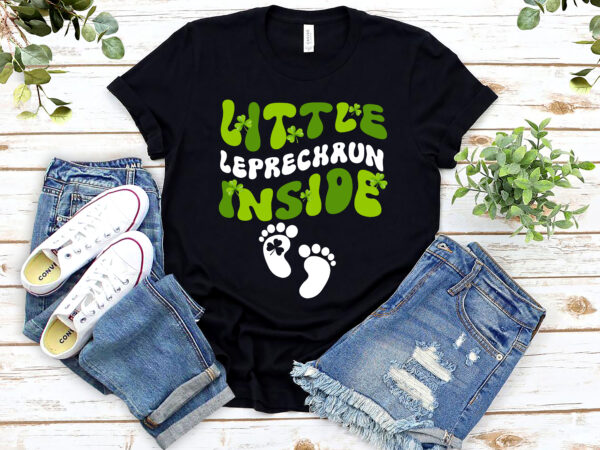 Leprechaun inside st patricks day pregnancy announcement mom nl 0902 t shirt vector graphic
